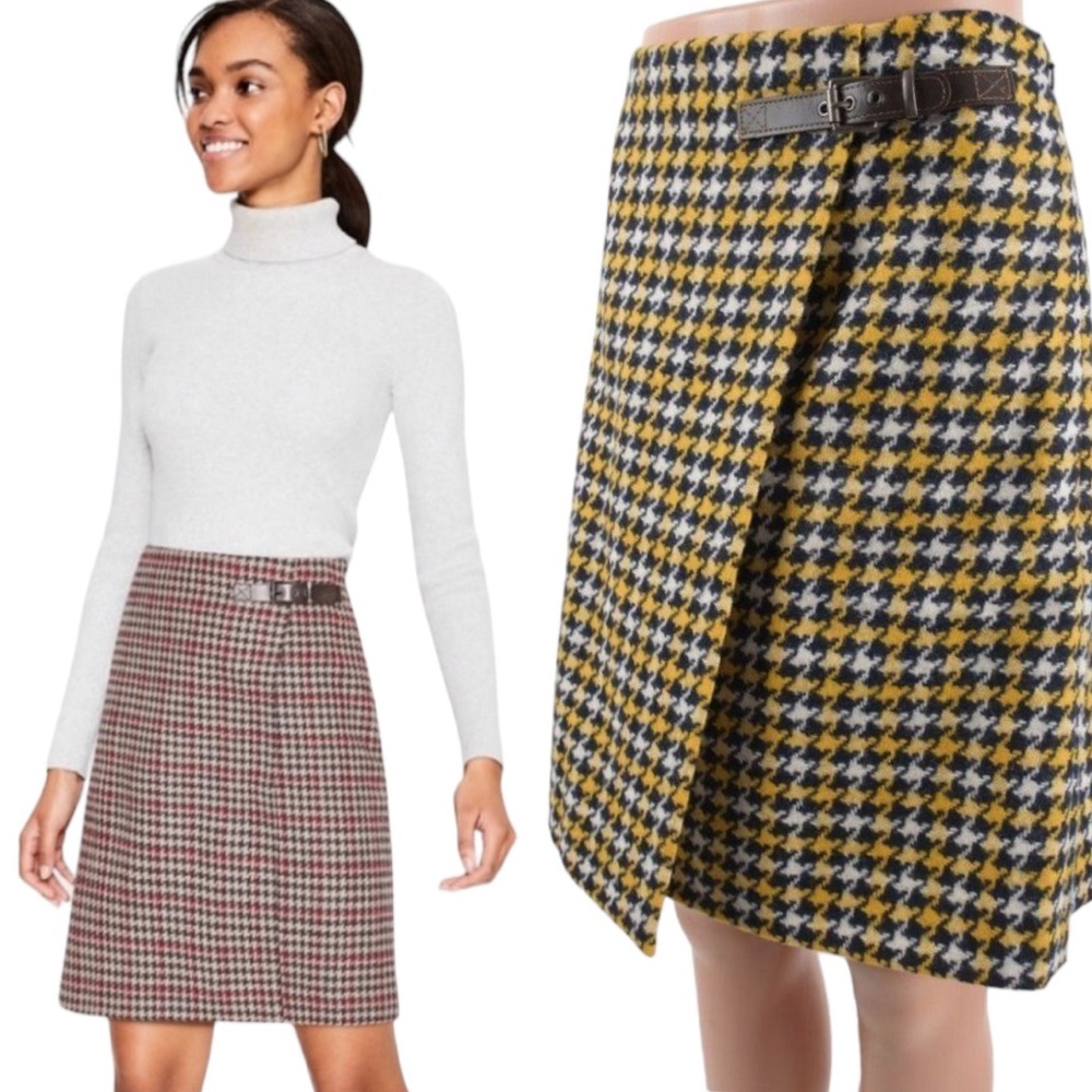 Boden  British  Tweed houndstooth Skirt Size 8L